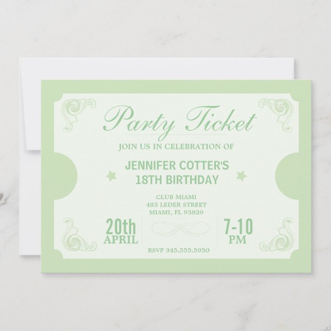 Party Ticket Invitation (Front)