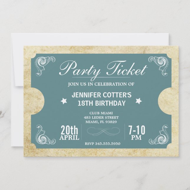 Party Ticket Invitation (Front)