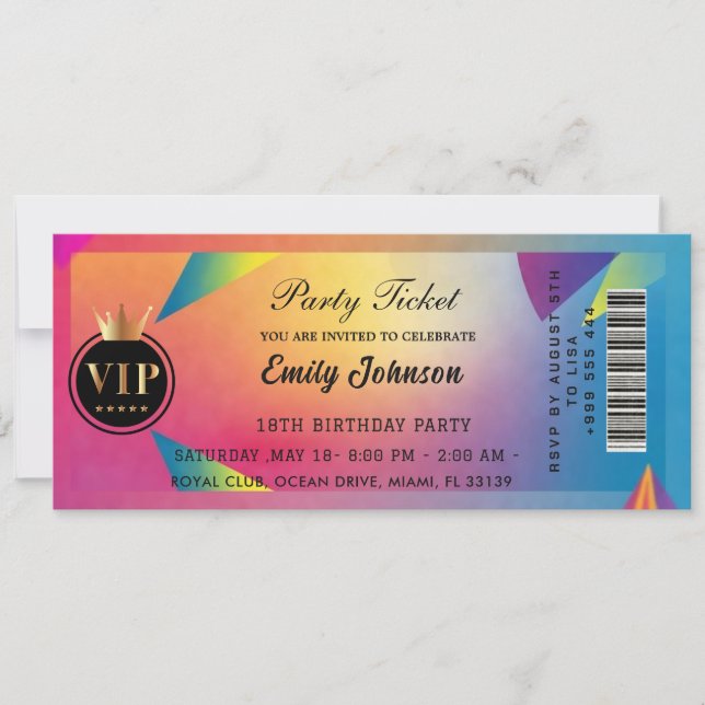  Party ticket invitations  (Front)