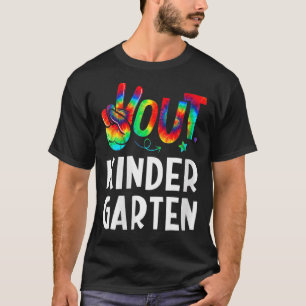 Party Tie Dye Graduation Peace Sign Hand Out Kinde T-Shirt