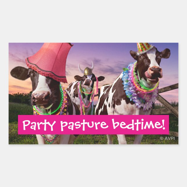 Party 'Til The Cows Come Home Rectangular Sticker (Front)