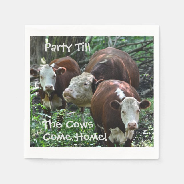 Party Till The Cows Come Home Paper Napkin (Front)