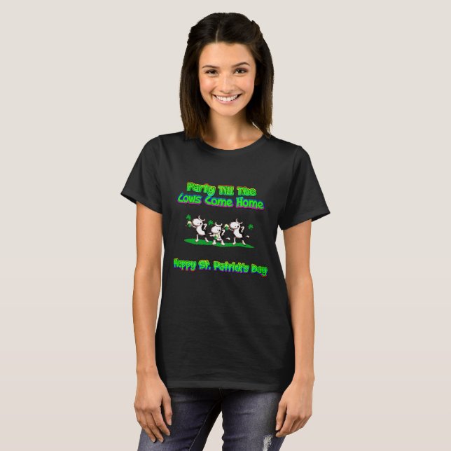 Party Till The Cows Come Home (Rainbow) T-Shirt (Front Full)