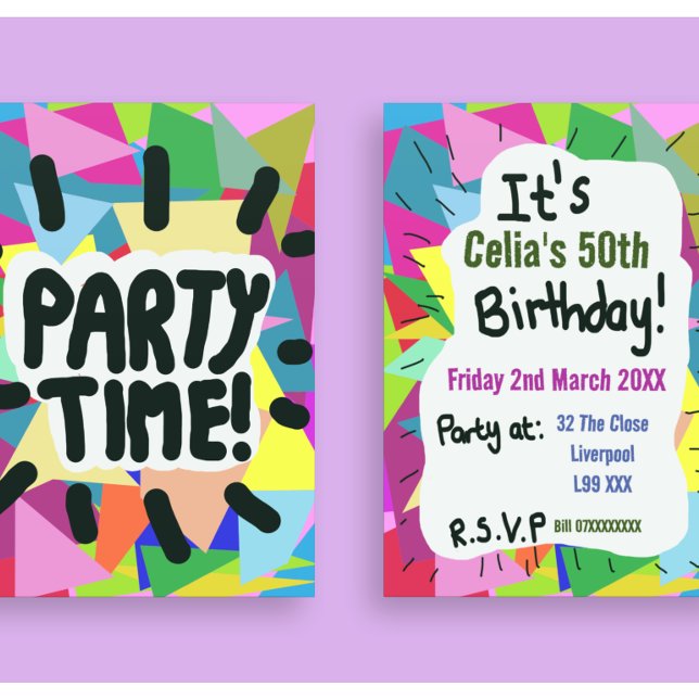Party Time 50th birthday any age personalise  Invitation (Creator Uploaded)
