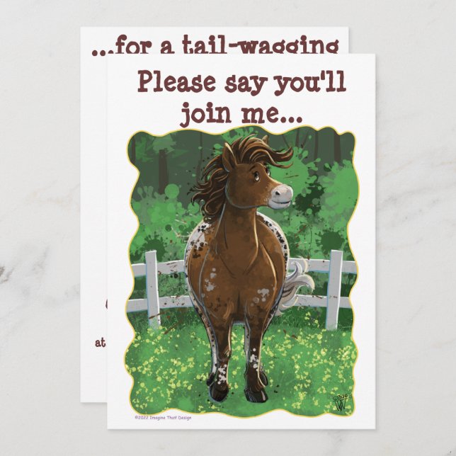 Party Time Appaloosa Horse Invitation (Front/Back)