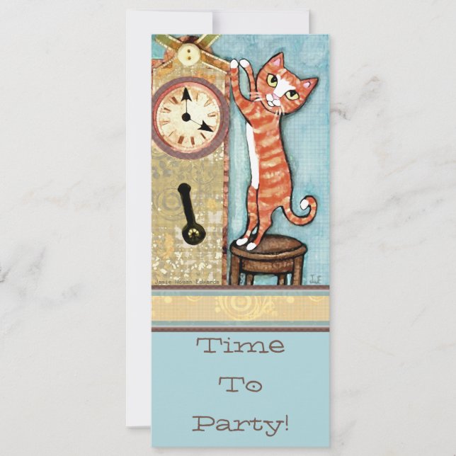 Party Time Cat Invitation - Custom (Front)