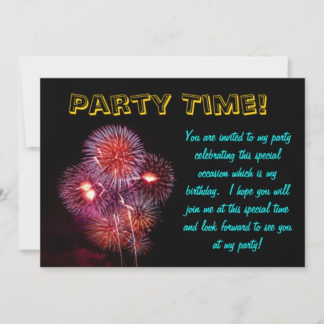 Party Time Celebrations Invitation (Front)