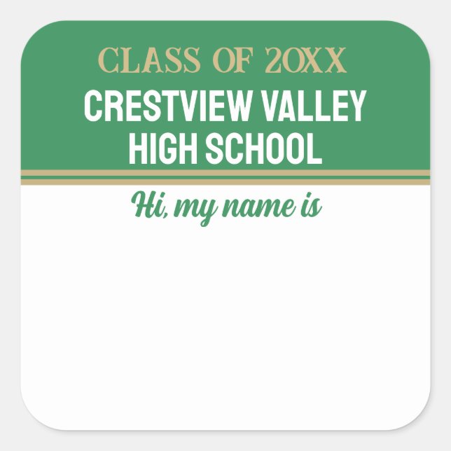 Party time! Class Reunion name stickers (Front)