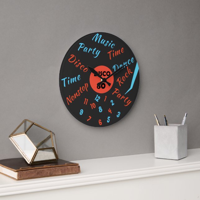 Party Time Clock - Gramophone Record - Your Text (Office)
