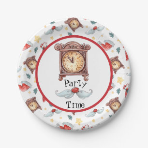 Party Time Clock Paper Plate