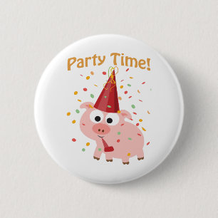 Party time confetti Pig 6 Cm Round Badge
