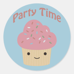 Party TIme Cupcake Classic Round Sticker