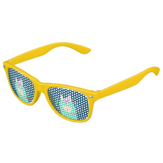Party Time Emoji Llama Kids Sunglasses (Angled)