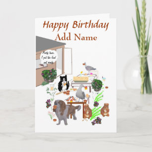 Party Time funny Birthday card, personalise. Card
