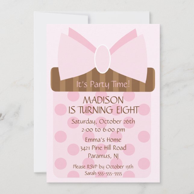 Party Time Gift Birthday Invitation (Front)