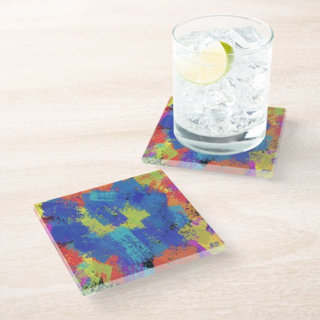 Party Time Glass Coasters (Angled)