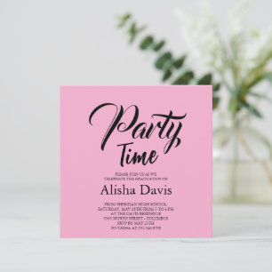 Party Time Graduation Celebration Invitation