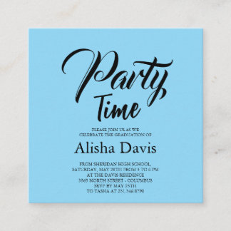 Party Time Graduation Celebration Invitation