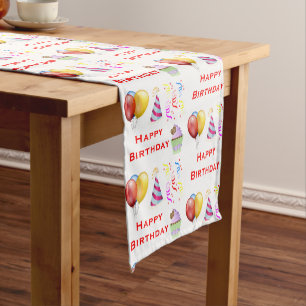 Party Time Happy Birthday Pattern  Short Table Runner