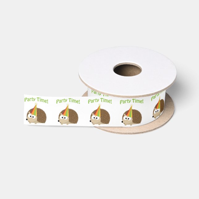 Party Time Hedgehog Satin Ribbon (Spool)