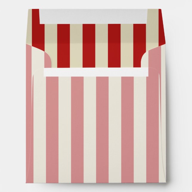 Party Time in Retro Popcorn Style Envelope (Back (Bottom))