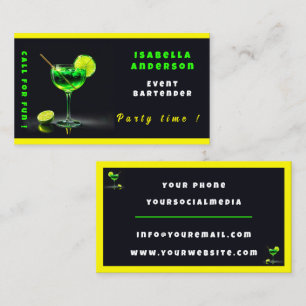 Party Time Neon Popular Personalized Professional Business Card