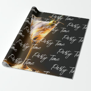 Party Time Neon Trendy Personalised Wrapping Paper