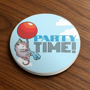 PARTY TIME! Party Possum Funny Floating Opossum Coaster