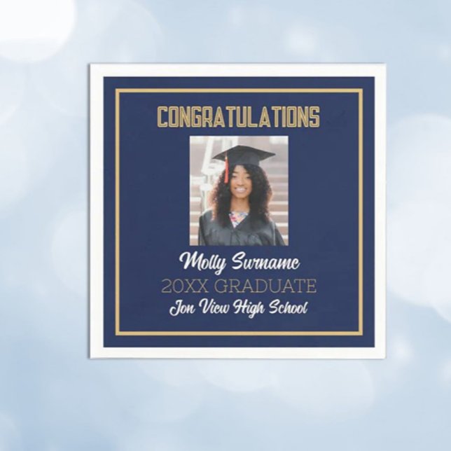 Party Time Photo Graduation Napkin (Creator Uploaded)