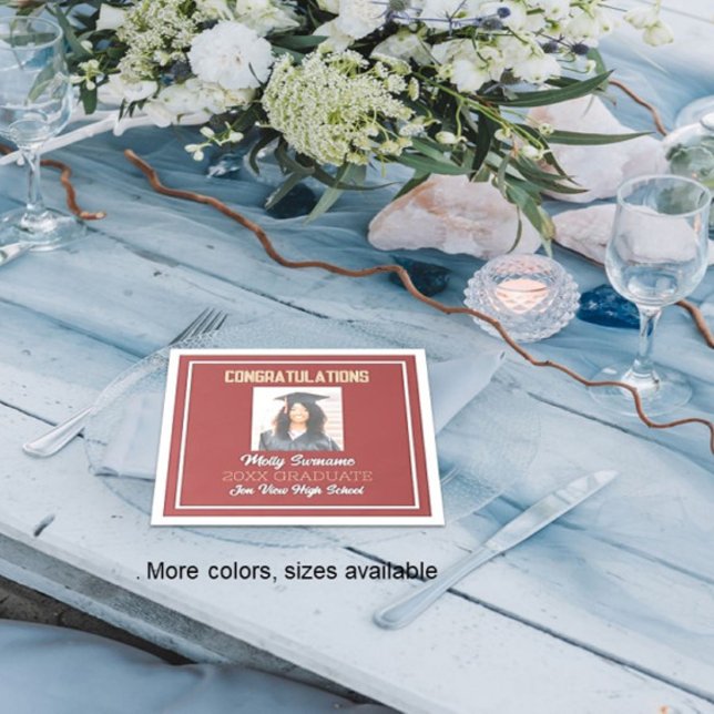 Party Time Photo Graduation Napkin (Creator Uploaded)