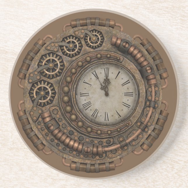 Party Time Steampunk Style Coaster (Front)
