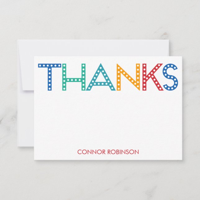 Party Time Thank You Cards - Blue (Front)
