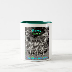 Party Time! The Ukes Are Here Two-Tone Coffee Mug