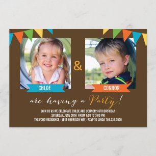 Party Together Birthday Invitations - Brown