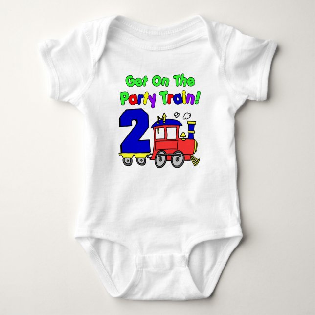 Party Train Second Birthday Baby Bodysuit (Front)