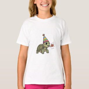 Party Turtle Blowing Noisemaker Kids T-Shirt