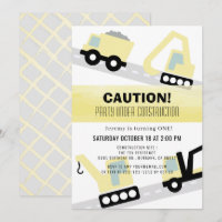 Party Under Construction White 1st Birthday