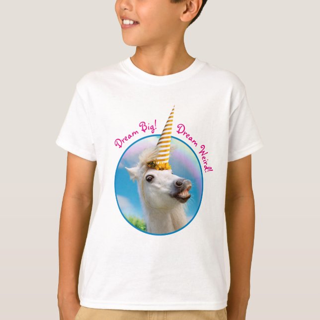 Party Unicorn Horse And Rainbow T-Shirt (Front)