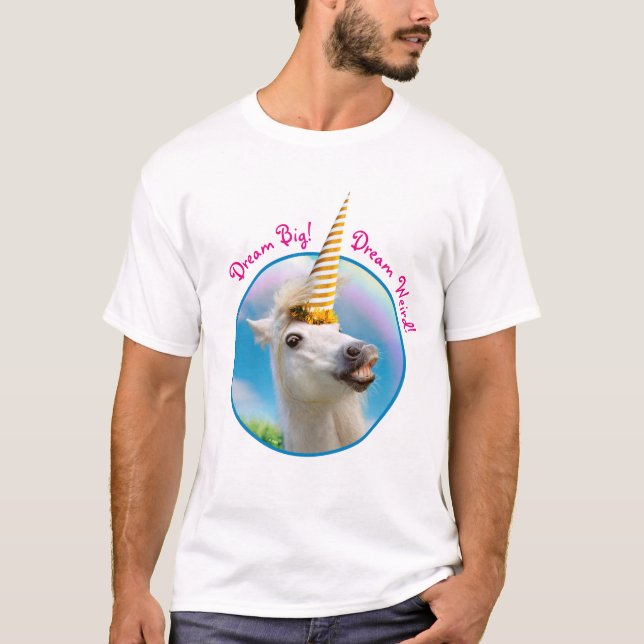 Party Unicorn Horse And Rainbow T-Shirt (Front)