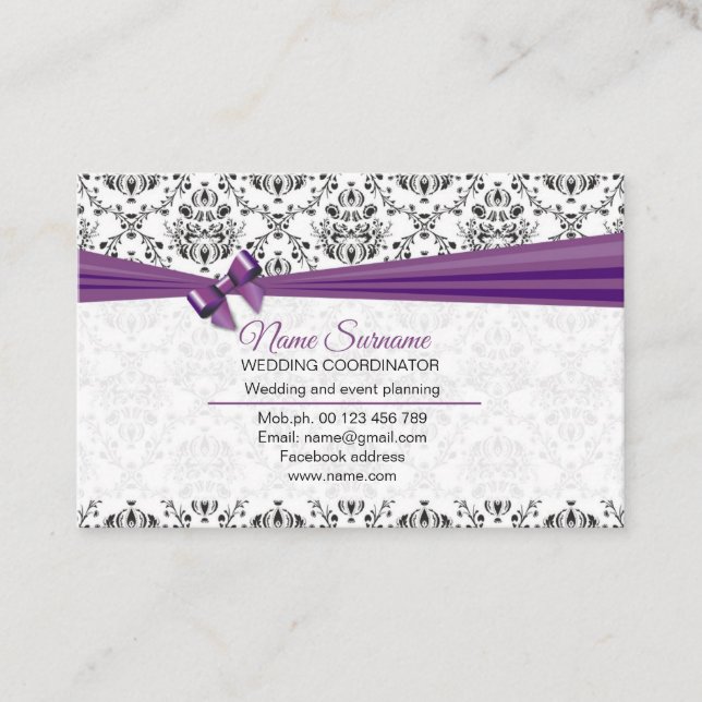 Party & Wedding Planning and Coordination Business Card (Front)