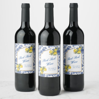 Party Wine Time- Lemon Chic-tique Chinoiserie Label
