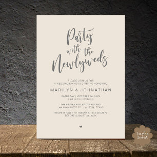 Party With The Newlyweds Rustic Wedding Dinner  Invitation