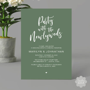 Party With The Newlyweds Rustic Wedding Dinner  Invitation