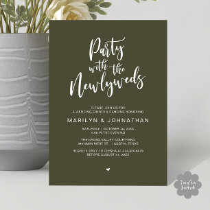 Party With The Newlyweds Rustic Wedding Dinner Invitation