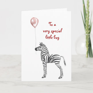 Party Zebra Boys Birthday Card