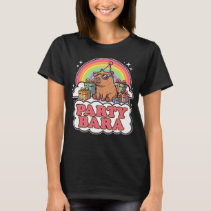 PartyBara Cute Capybara Rainbow T-Shirt