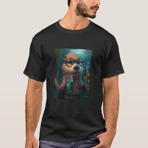 Partygoer Animal Theme Tequila Floating Otter T-Shirt