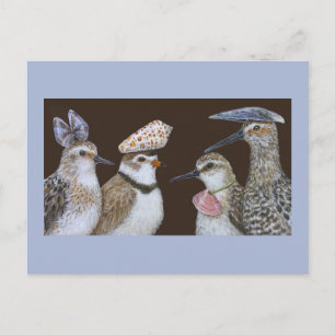Partying Shorebirds postcard