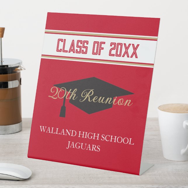 Partytime! CUSTOM Class Reunion  Pedestal Sign (In SItu)
