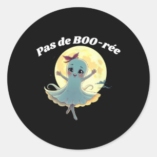 Pas De Boo-rée Funny Ballet Ghost Halloween Dance Classic Round Sticker